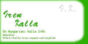 iren kalla business card